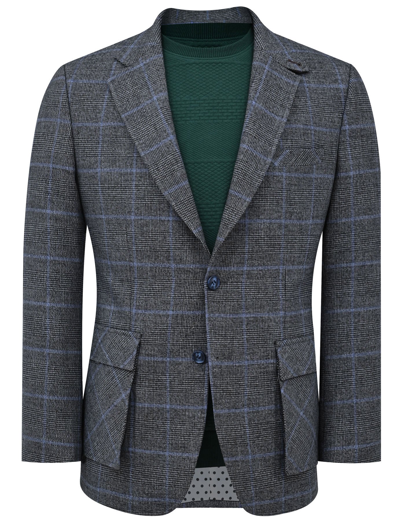 D Grey Check Tailored Smart Fit Coat
